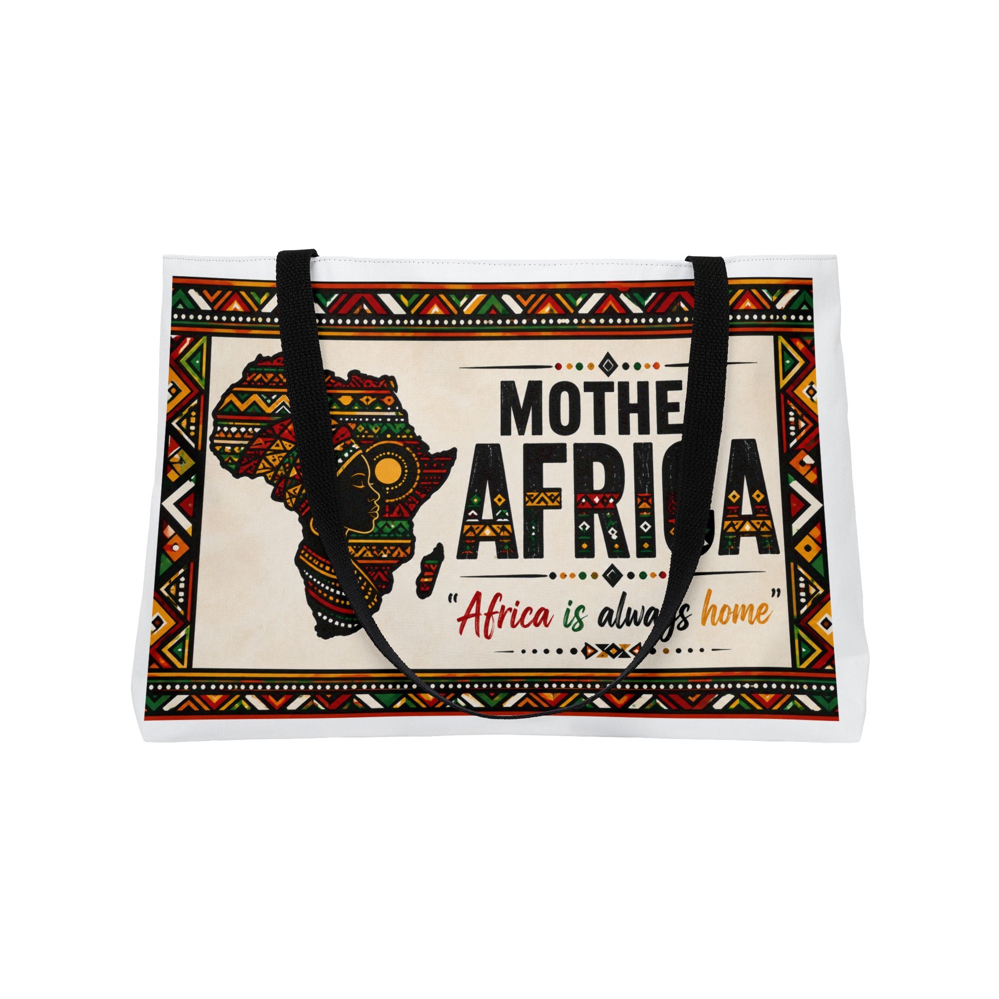 Weekender Tote Bag — "Mother Africa" Canvas Travel Tote (Africa Is Always Home)