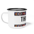 Enamel Camp Cup — 'THOBELA' Sepedi Tribal Pattern Camping Mug