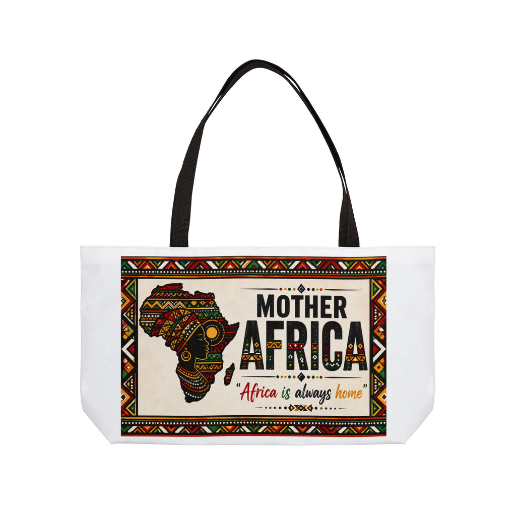 Weekender Tote Bag — "Mother Africa" Canvas Travel Tote (Africa Is Always Home)