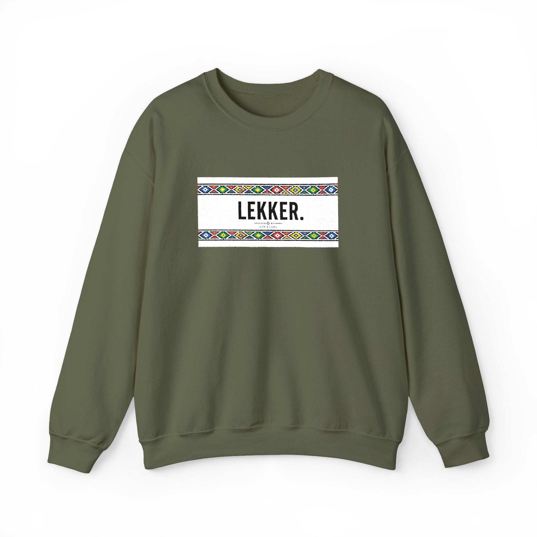 Lekker Crewneck Sweatshirt - Colorful Floral Border Unisex Pullover