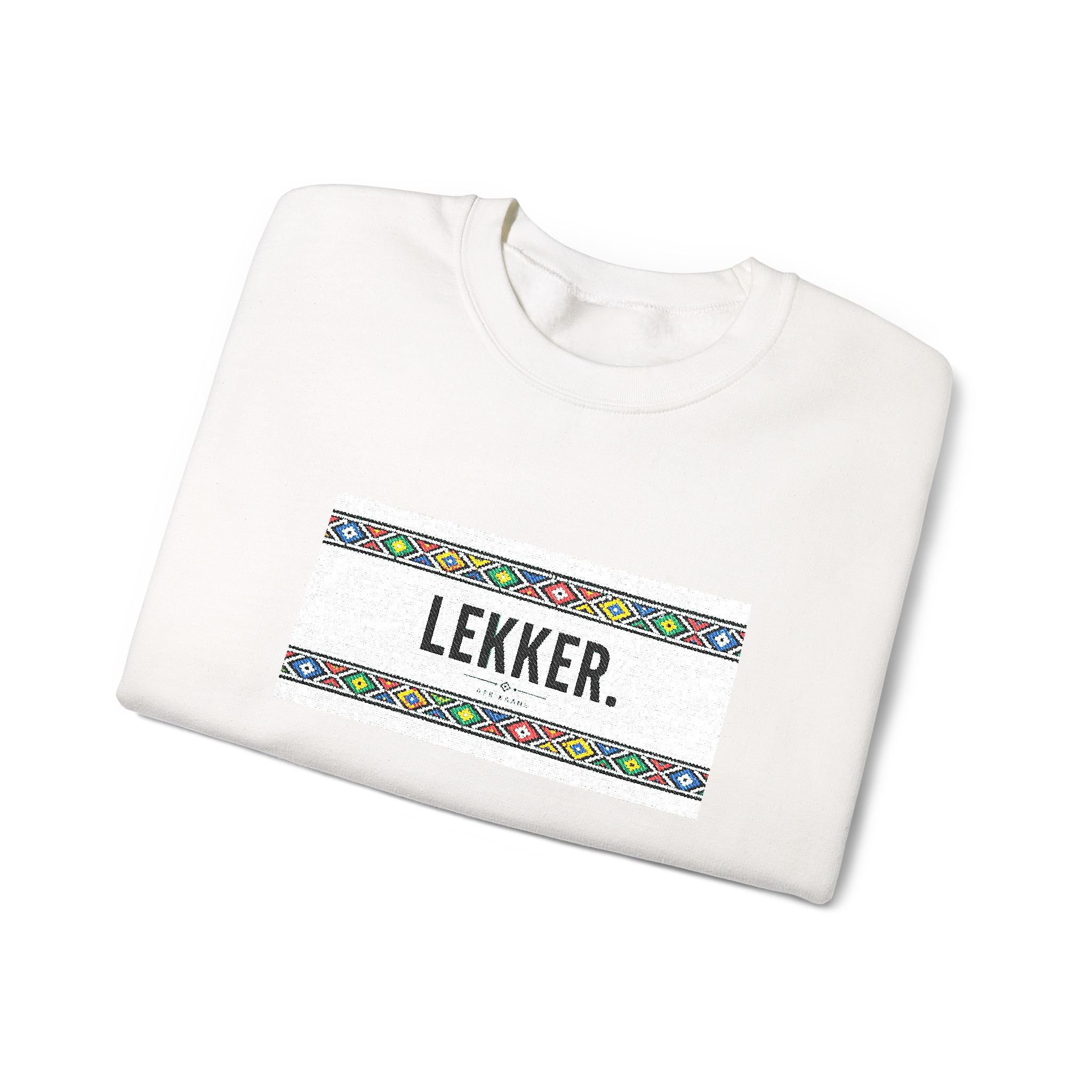 Lekker Crewneck Sweatshirt - Colorful Floral Border Unisex Pullover