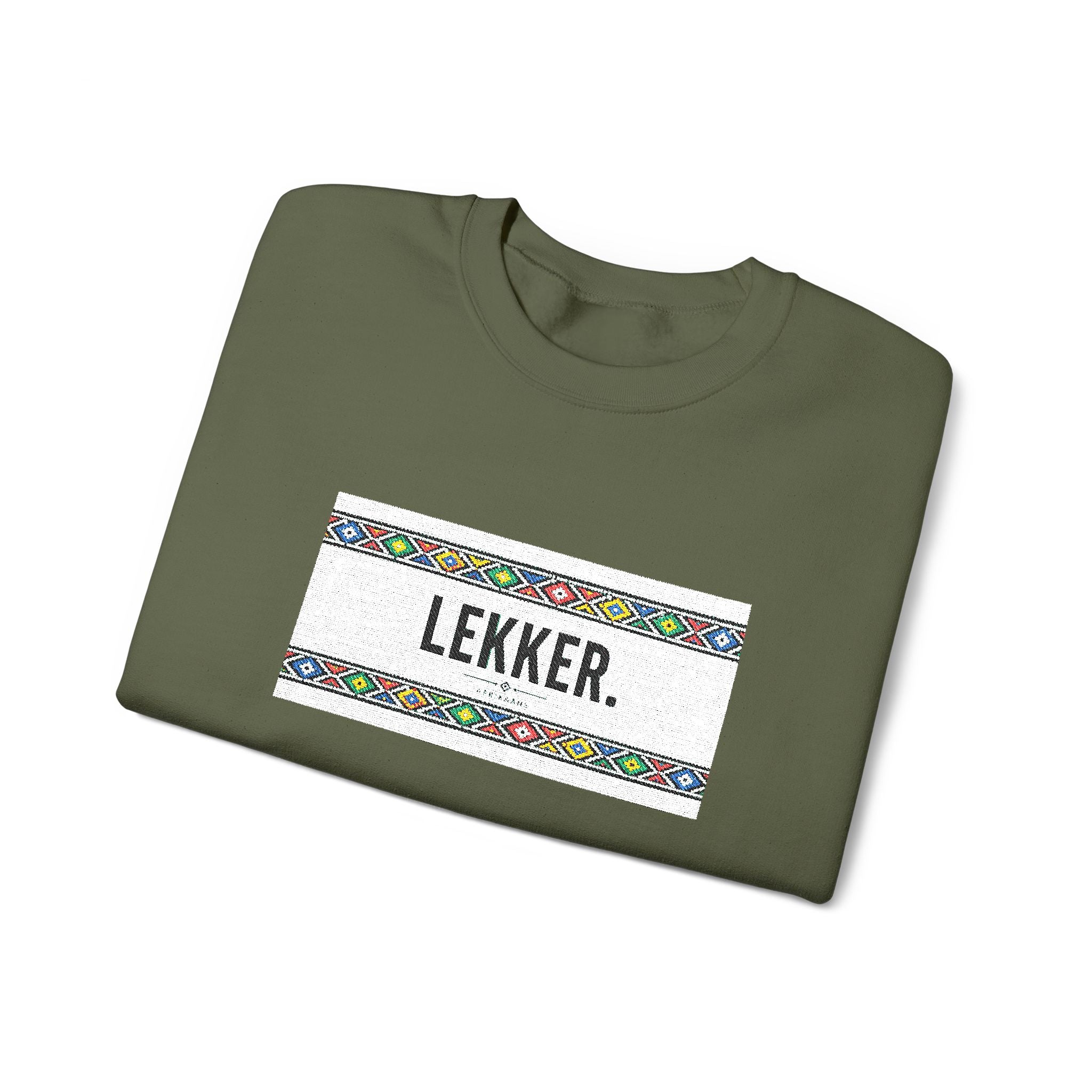 Lekker Crewneck Sweatshirt - Colorful Floral Border Unisex Pullover