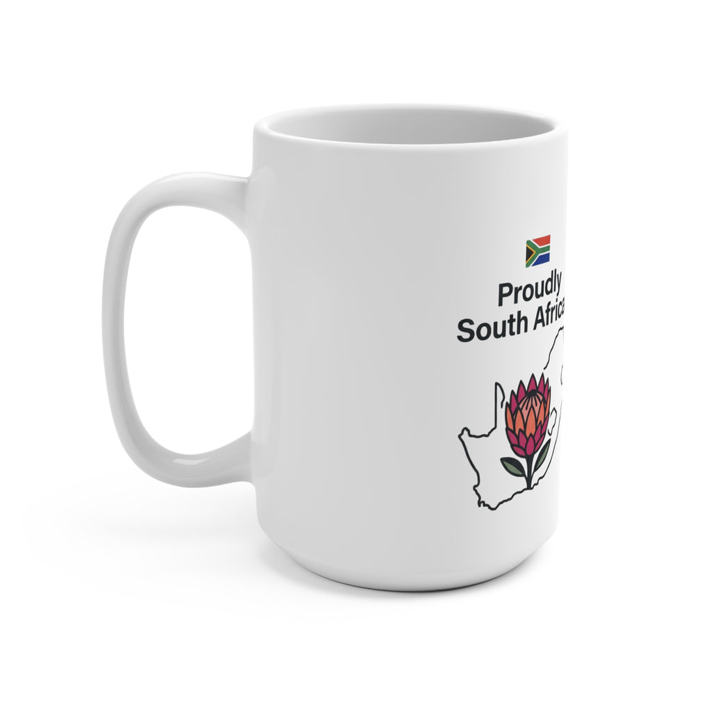 Proudly South African 15oz Coffee Mug — 'Adventure Begins with Coffee'