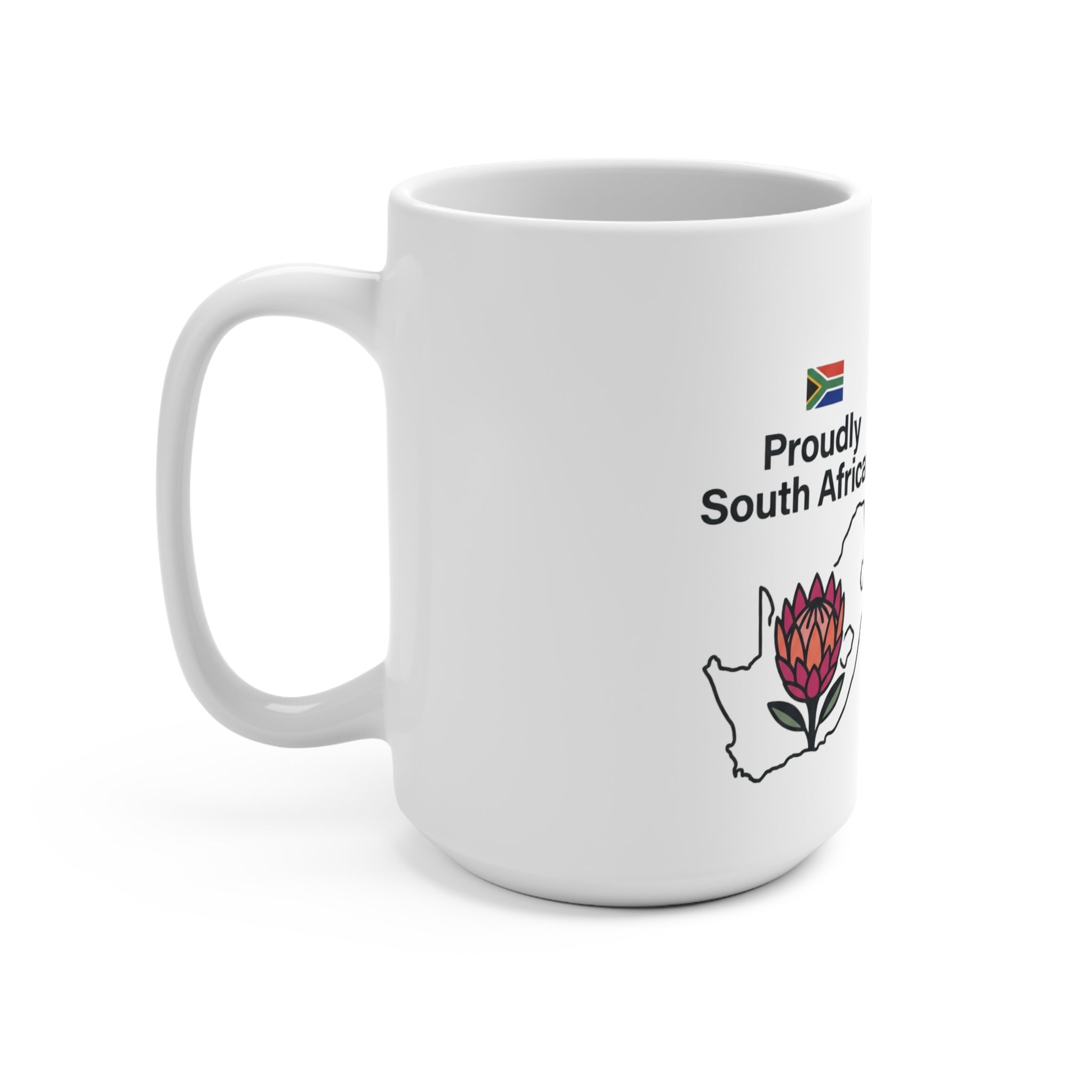 Proudly South African 15oz Coffee Mug — 'Adventure Begins with Coffee'