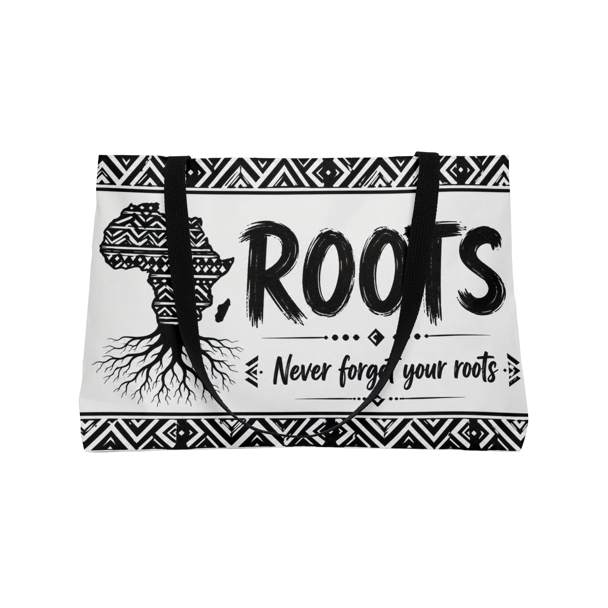 Weekender Tote Bag — 'Roots: Never Forget Your Roots' African Map Design