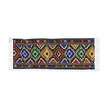 Bohemian Diamond Pattern Light Scarf — Colorful Geometric Fringe Wrap