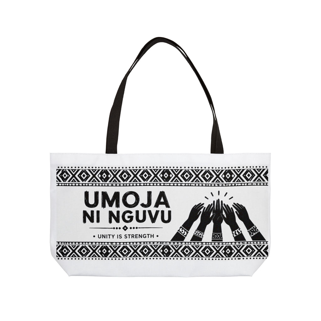 Umoja ni Nguvu Unity Is Strength tote bag | African solidarity design