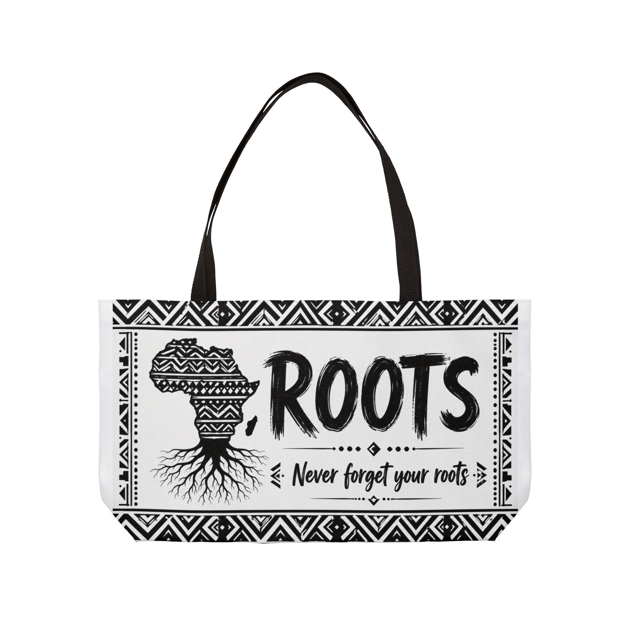 Weekender Tote Bag — 'Roots: Never Forget Your Roots' African Map Design