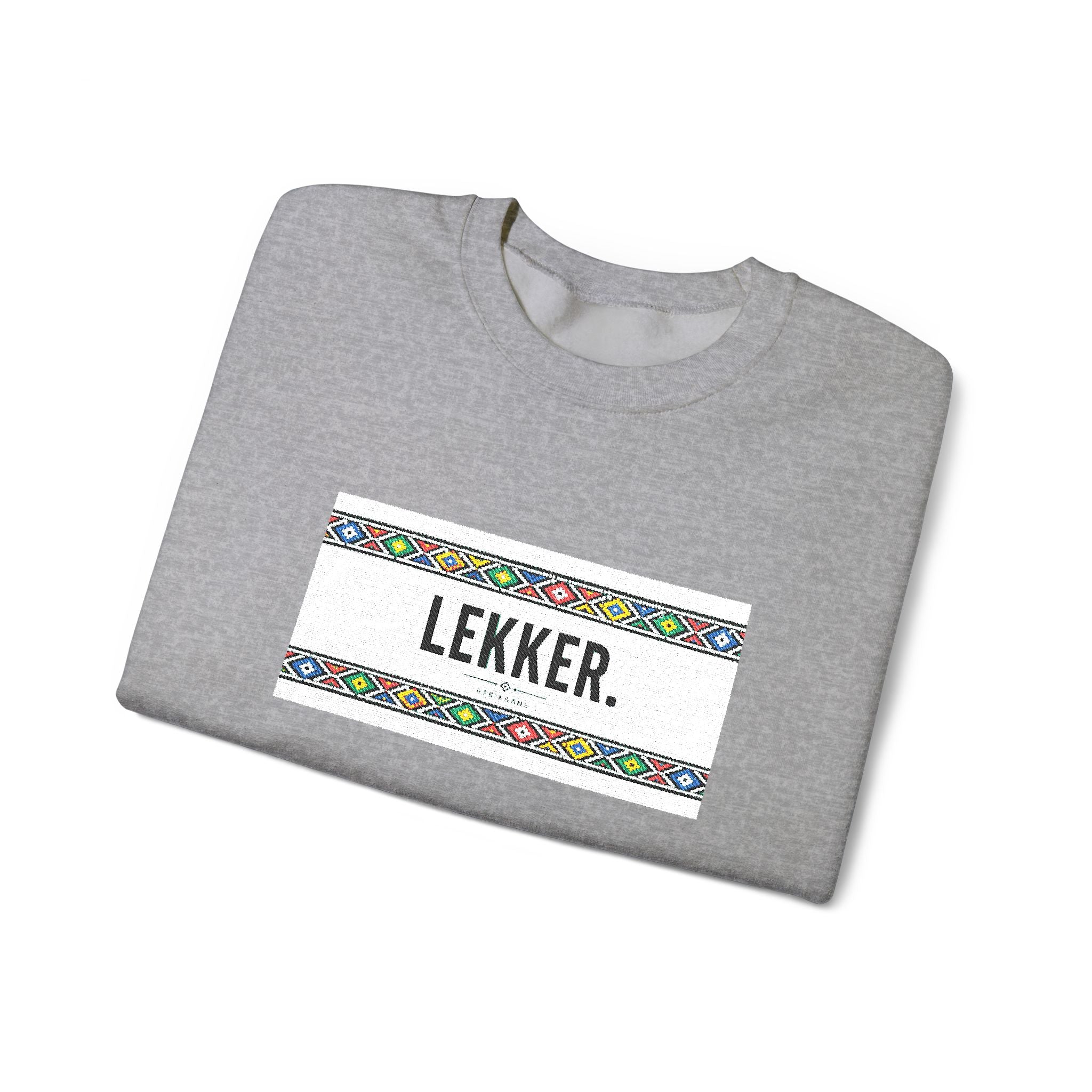 Lekker Crewneck Sweatshirt - Colorful Floral Border Unisex Pullover