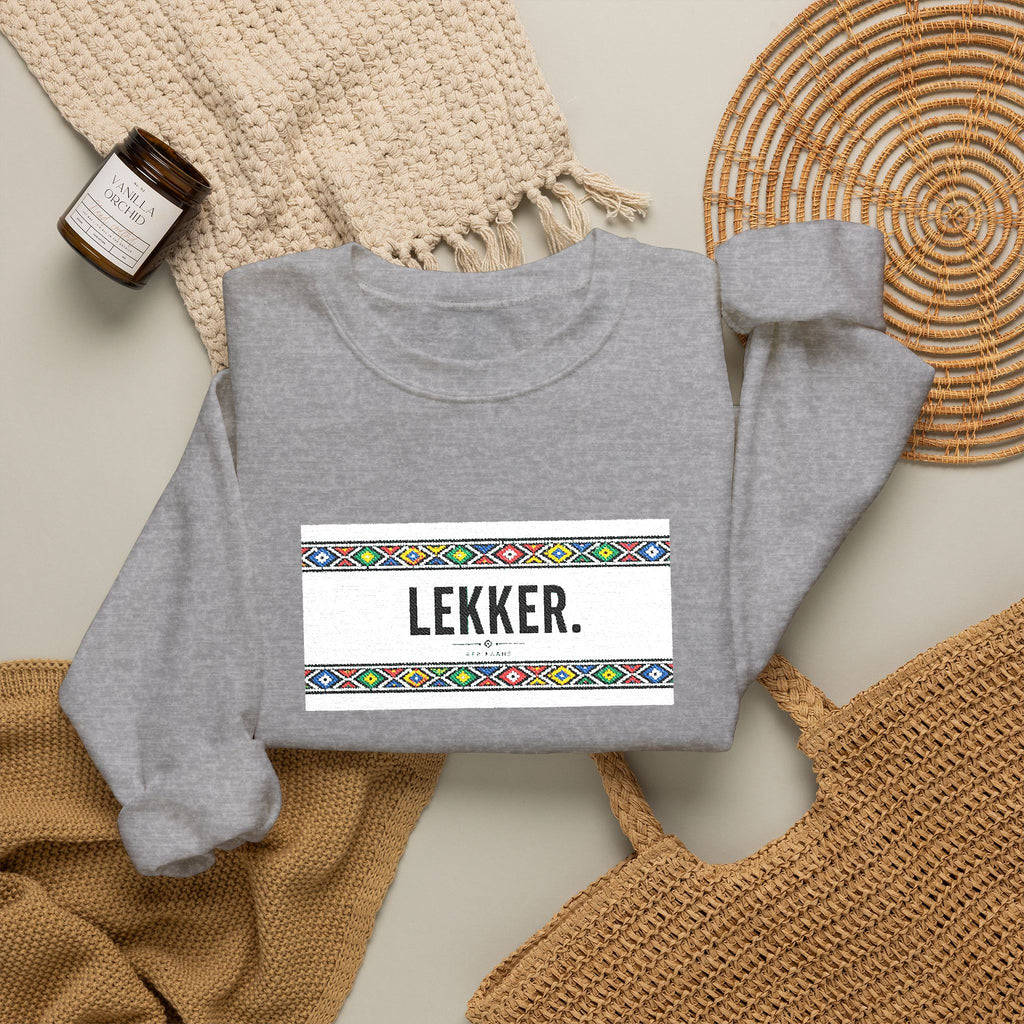 Lekker Crewneck Sweatshirt - Colorful Floral Border Unisex Pullover