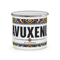 Enamel Camping Mug — 'Avuxeni' Xitsonga Tribal Pattern Outdoors Coffee Cup