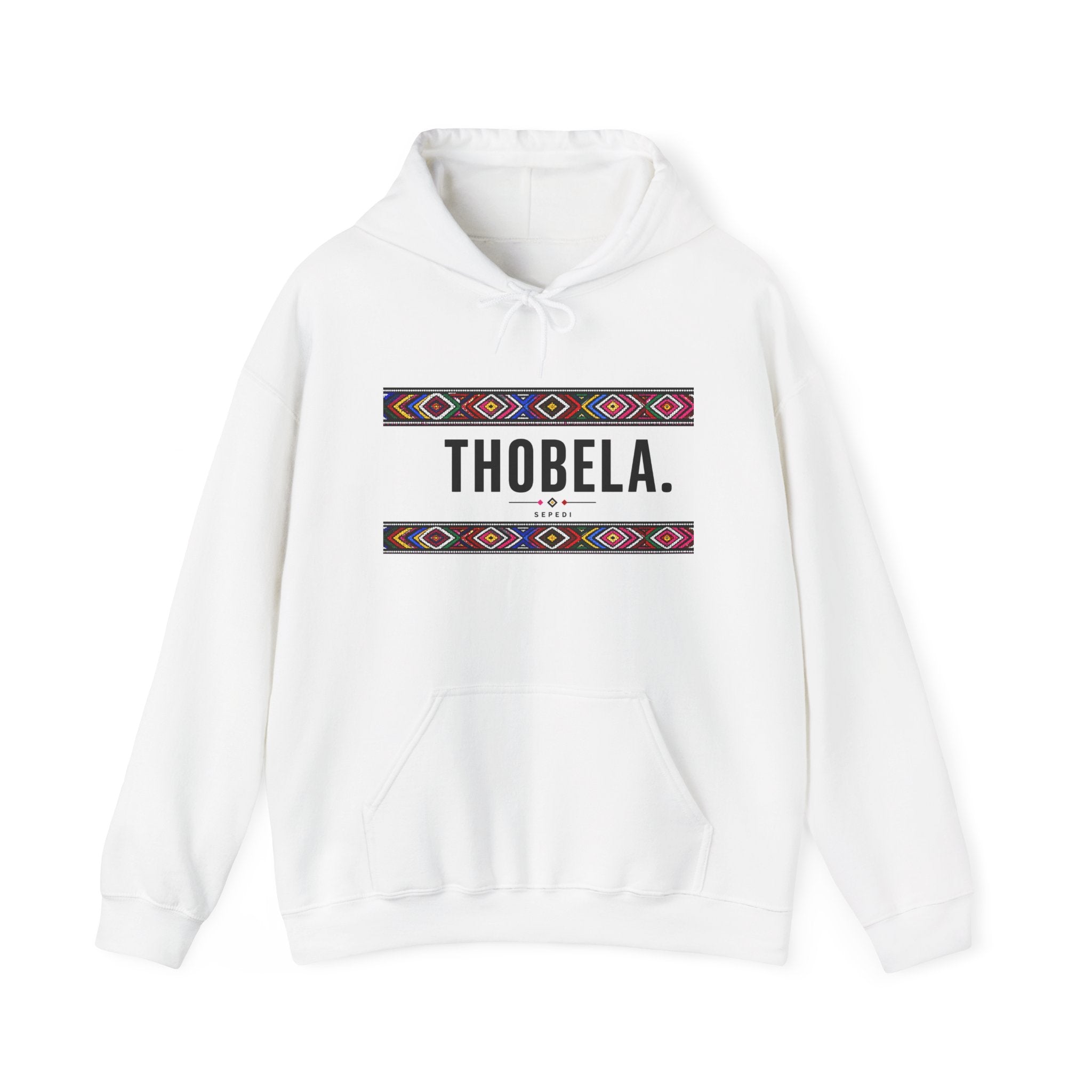 Thobela Hoodie — African-Inspired Geometric Stripe Pullover