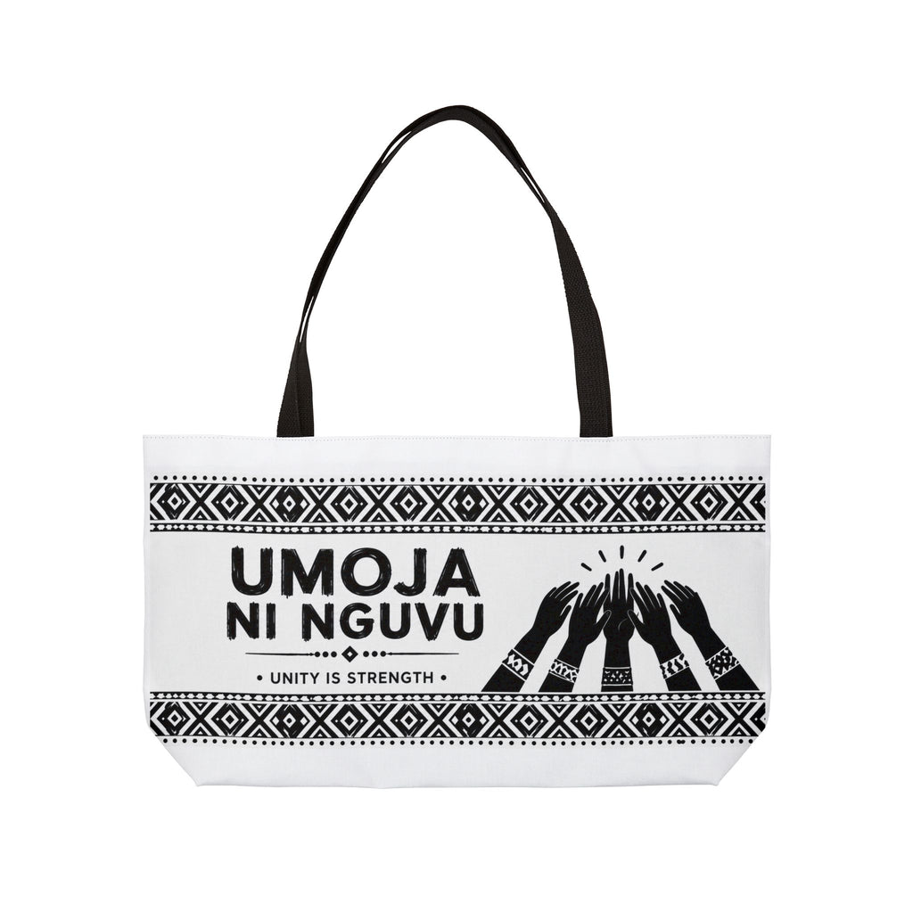 Umoja ni Nguvu Unity Is Strength tote bag | African solidarity design